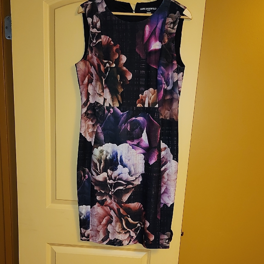Karl Lagerfeld Purple and Pink Floral Dress